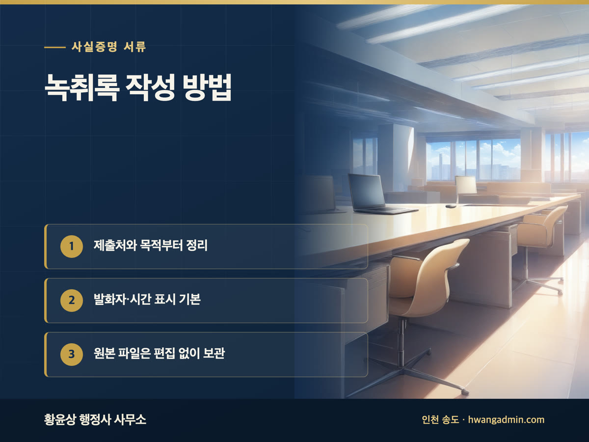 녹취록 작성 방법 안내 이미지