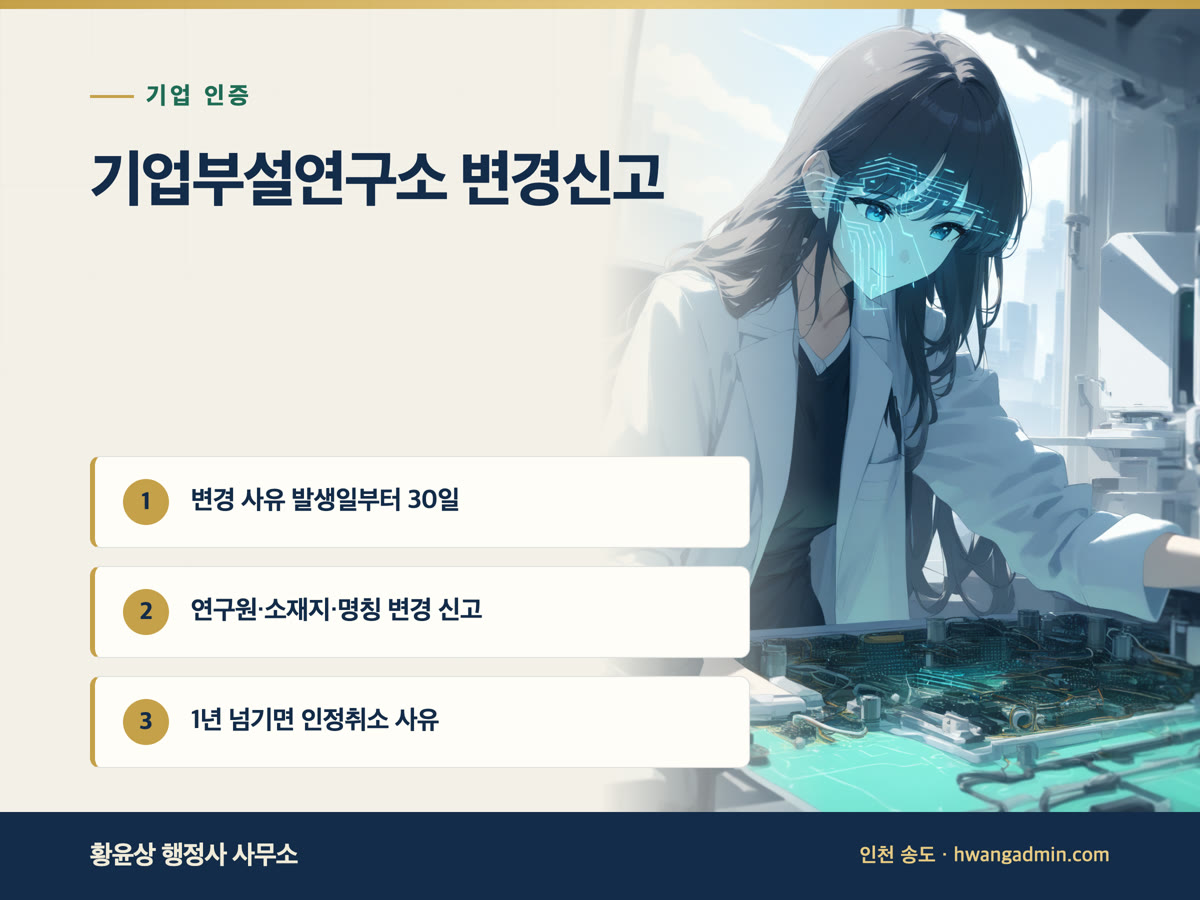 기업부설연구소 변경신고 기한 30일 안내 이미지
