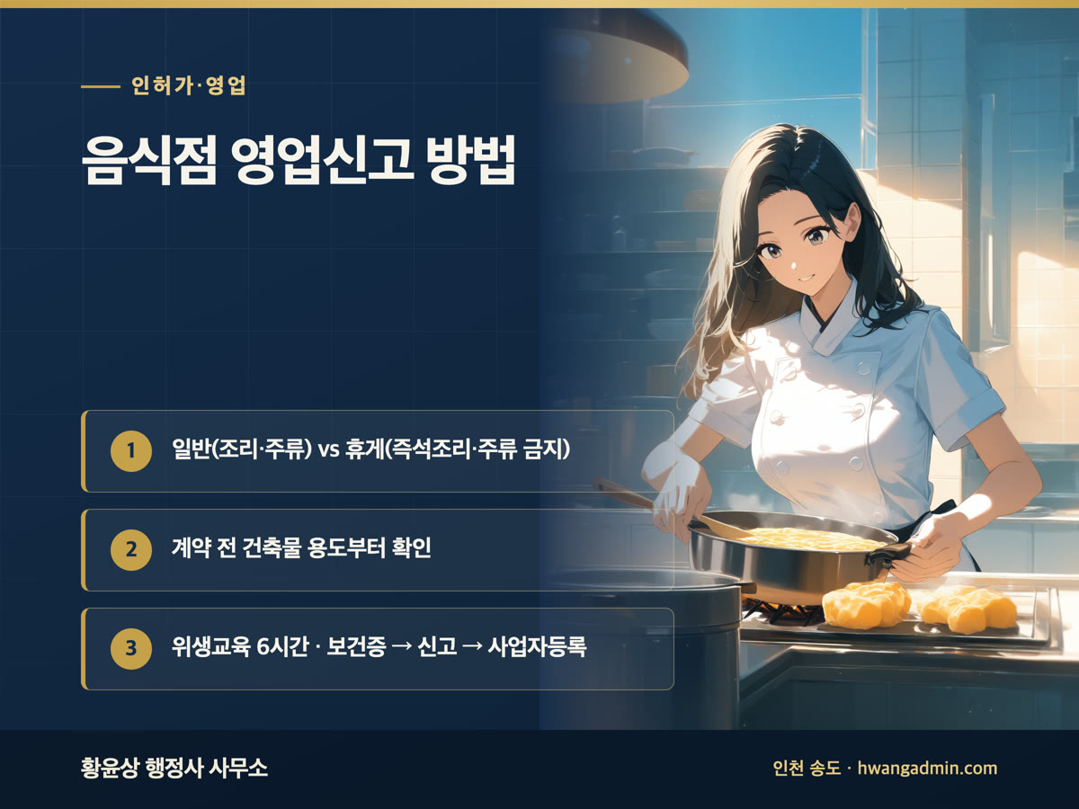 업종별 영업허가·신고 신청서류 작성·절차 검토 안내 이미지
