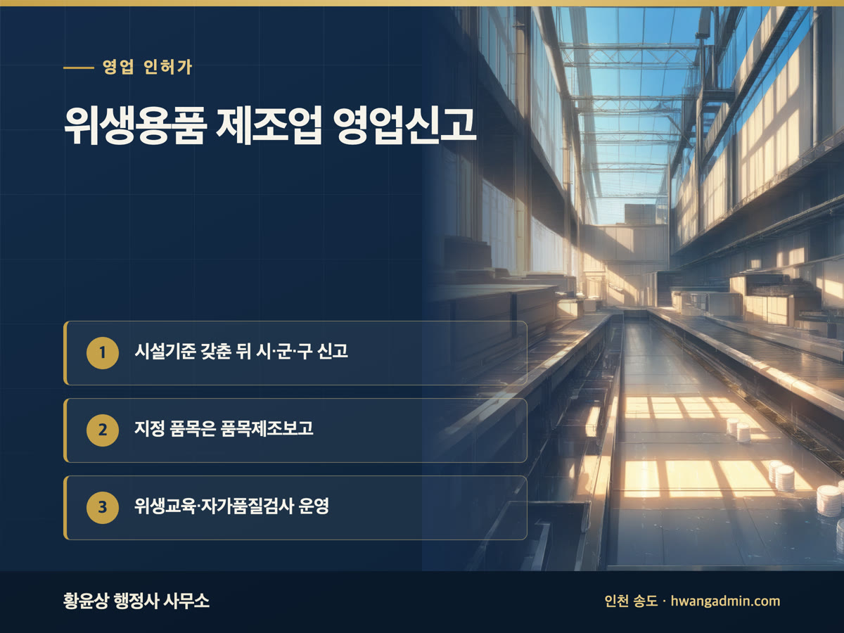 위생용품 제조업 영업신고 절차·시설기준 안내 이미지