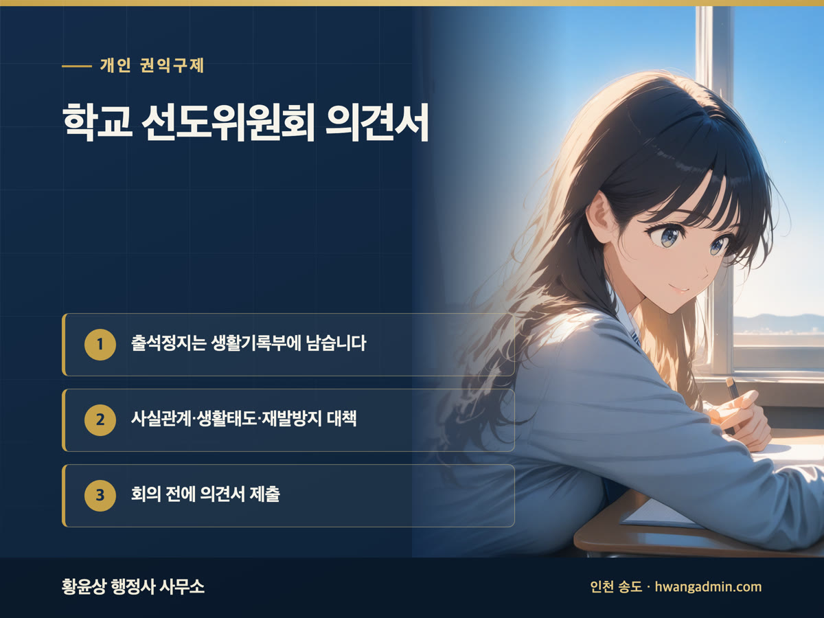 학생선도위원회 학생·보호자 의견서 작성·제출 안내 이미지