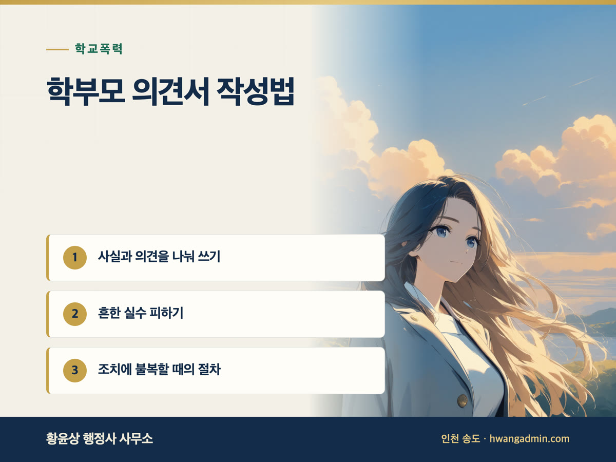 학교폭력 학부모 의견서 작성법 안내 이미지
