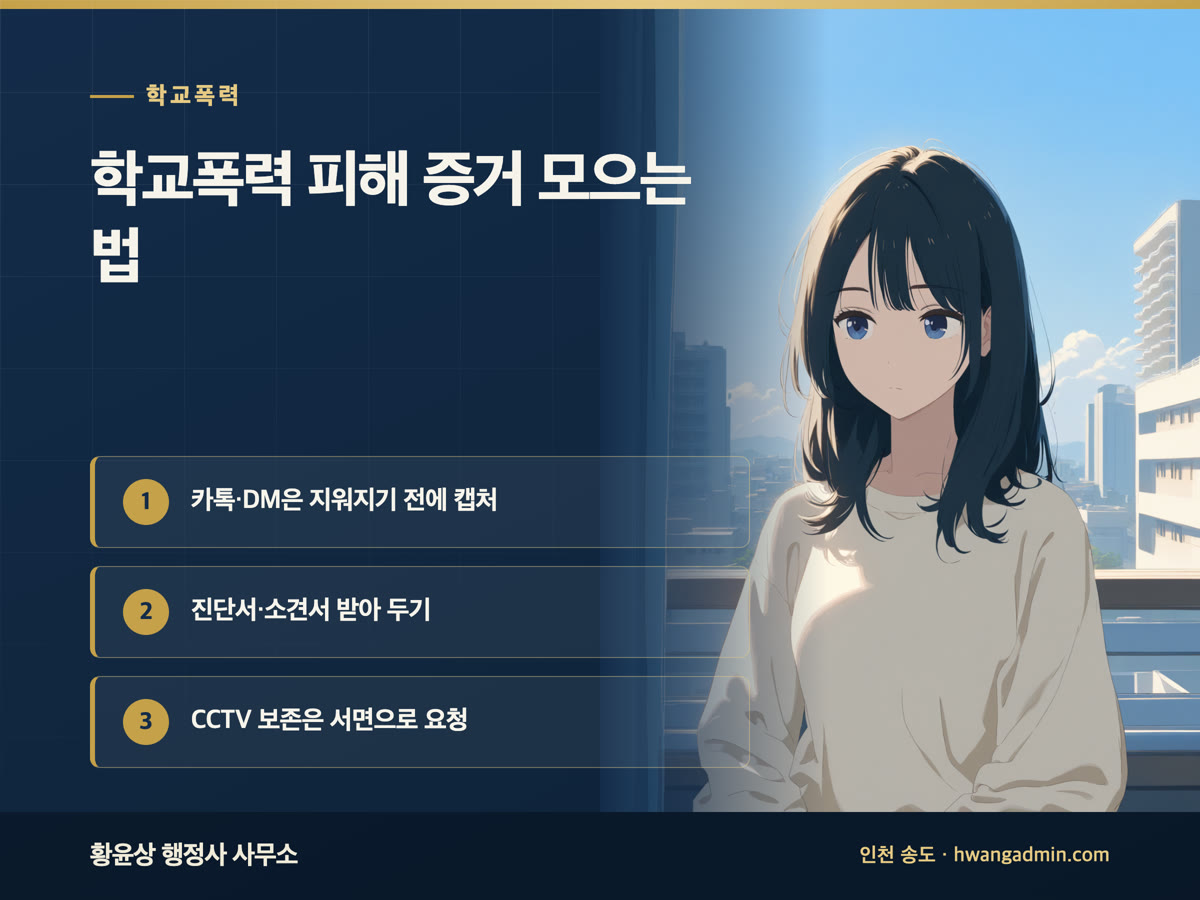 학교폭력 피해 증거 모으는 법 안내 이미지