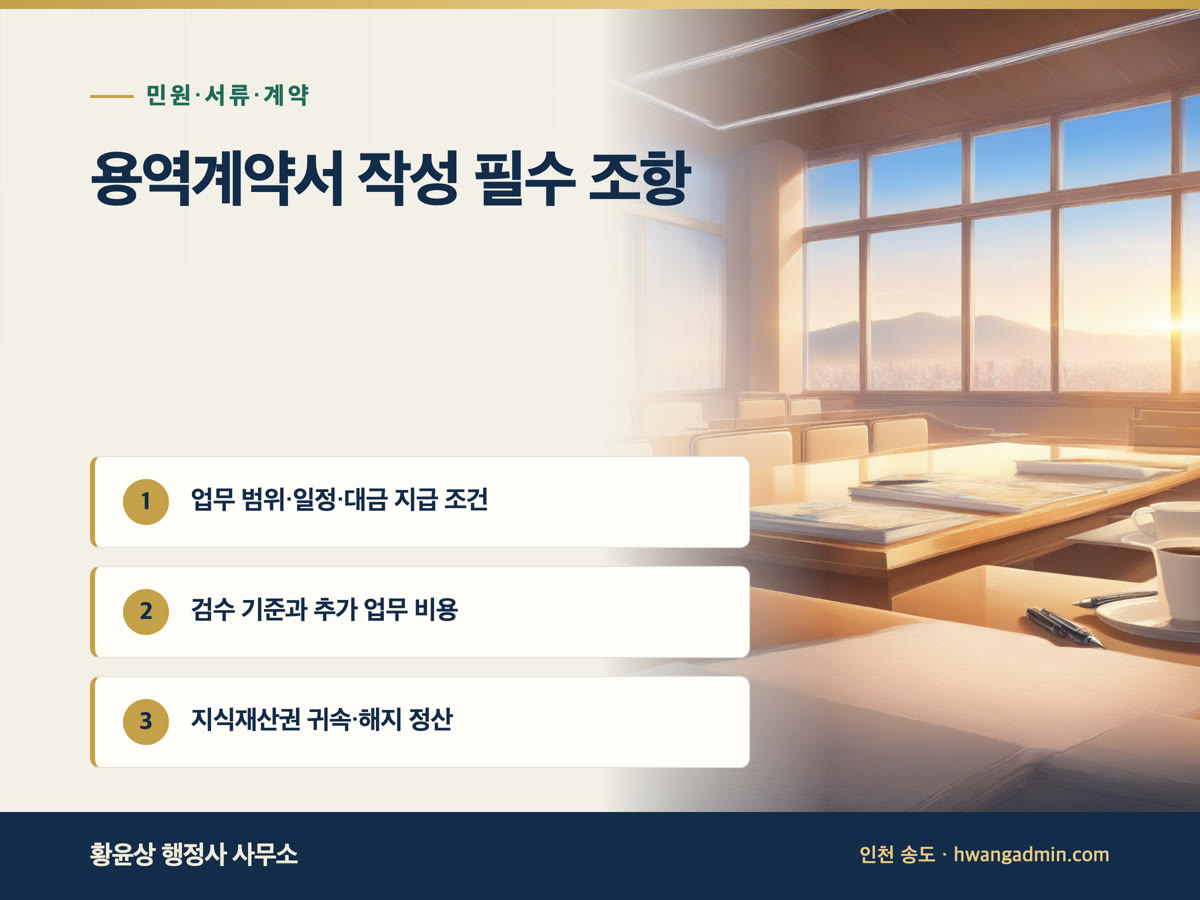 용역계약서·업무위탁계약서 작성 방법 — 필수 조항과 표준양식의 한계 — 안내 이미지