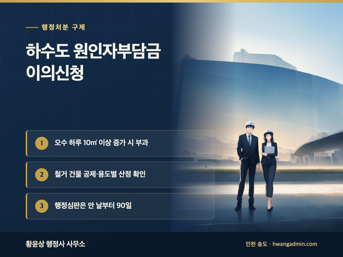 하수도 원인자부담금 이의신청 안내 이미지