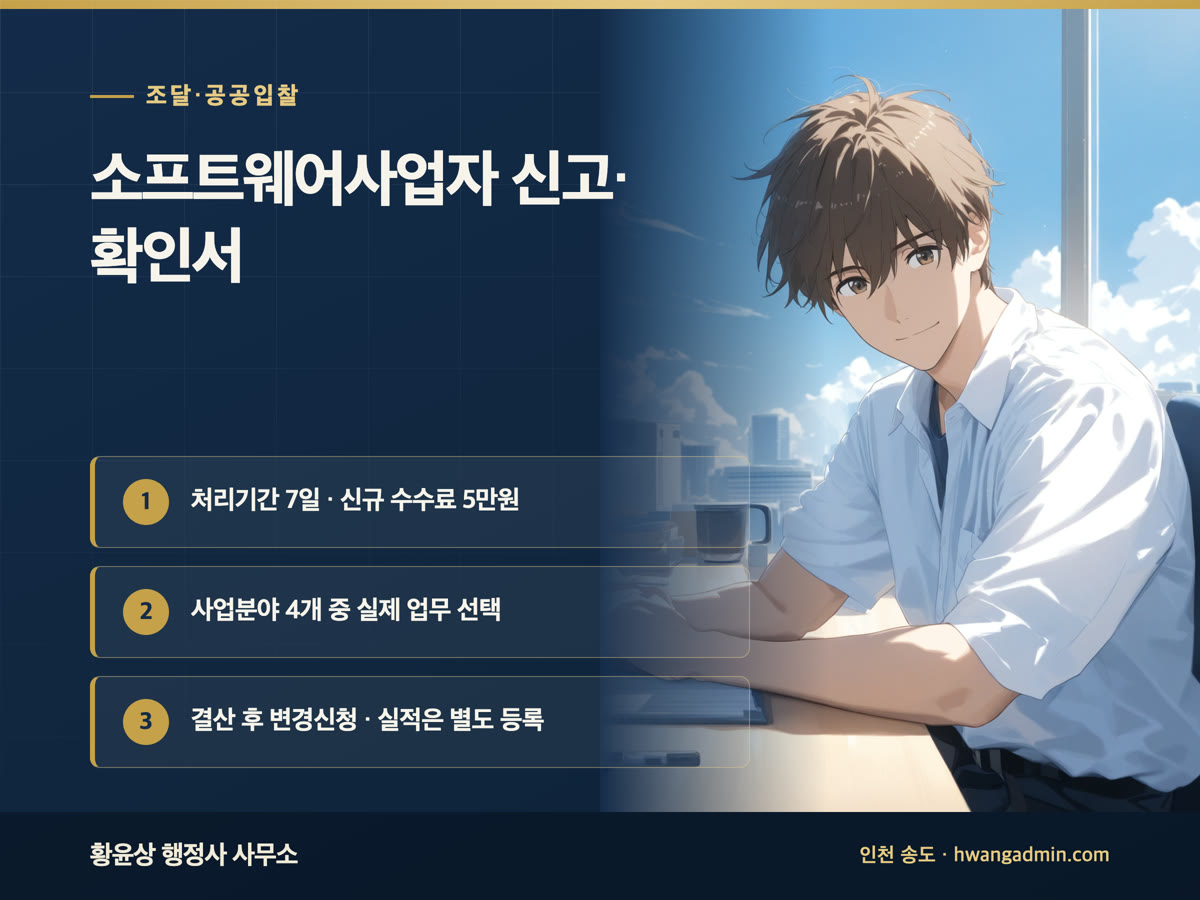 소프트웨어사업자 신고·일반 현황 관리확인서 발급 안내 이미지