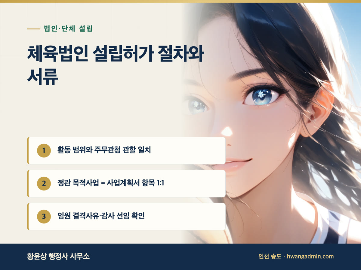 체육법인 설립허가 절차 안내 이미지