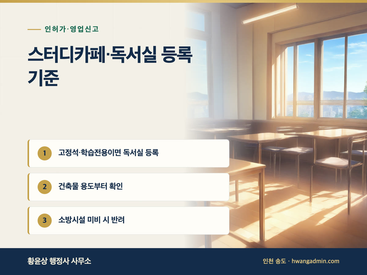 독서실 등록신청·스터디카페 등록대상 사전검토 — 안내 이미지