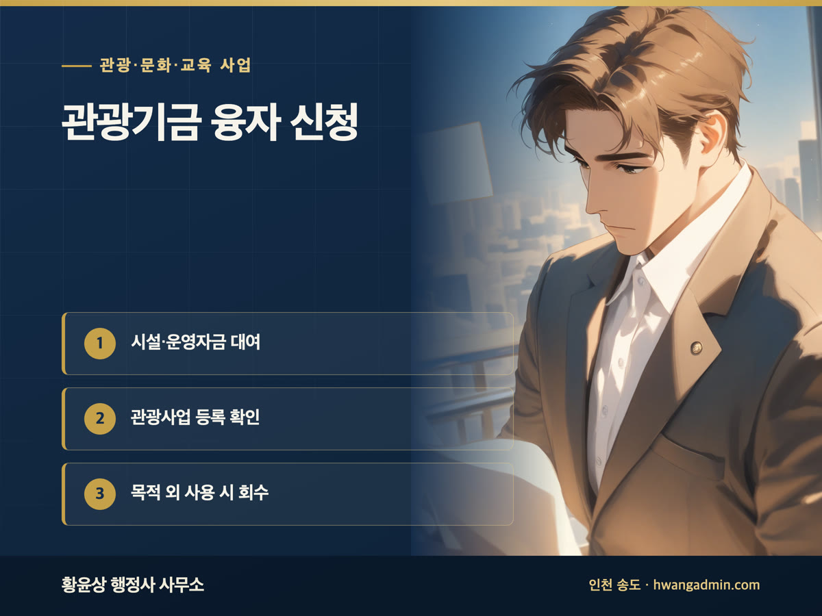 관광진흥개발기금 융자 신청 — 호텔·관광숙박업 시설자금·운영자금 대여 대상과 서류 — 안내 이미지