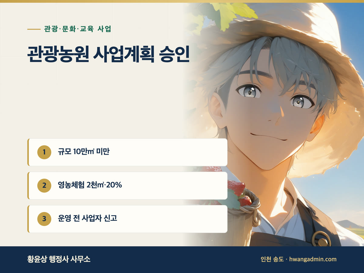관광농원 사업계획 승인과 사업자 신고 안내 이미지