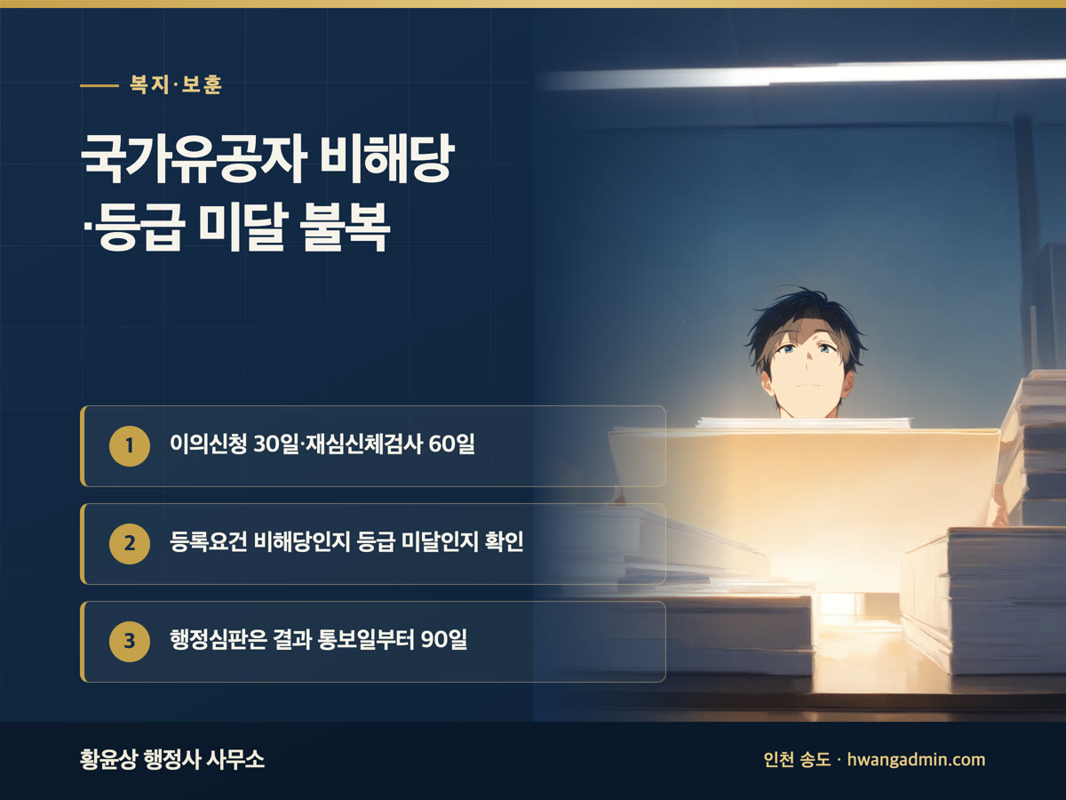 국가유공자 비해당·상이등급 미달 불복 안내 이미지