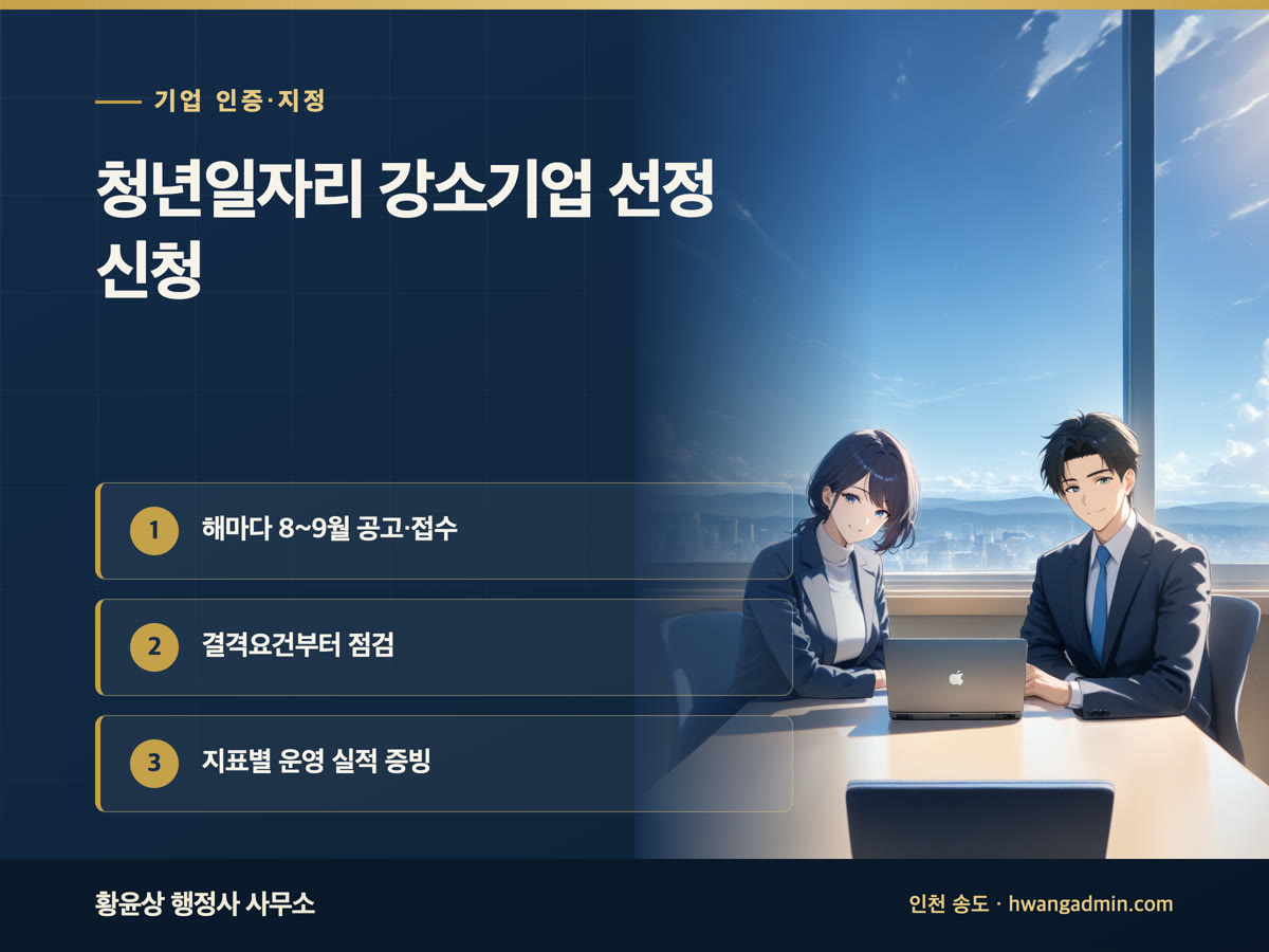 청년친화강소기업(청년일자리 강소기업) 선정 신청 안내 이미지
